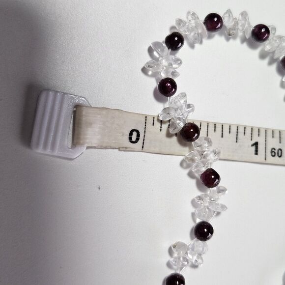 ***Final Sale*** Quartz And Garnet Beaded Bracelet With Silver Clasp - Picture 6 of 10